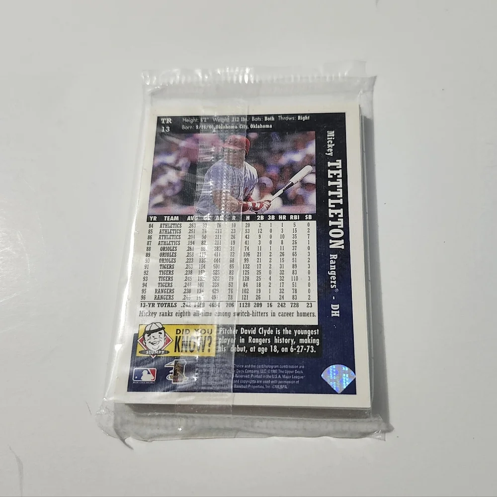 Texas Rangers Collector's Choice Team Set Baseball Card Pack 1997 Unopened